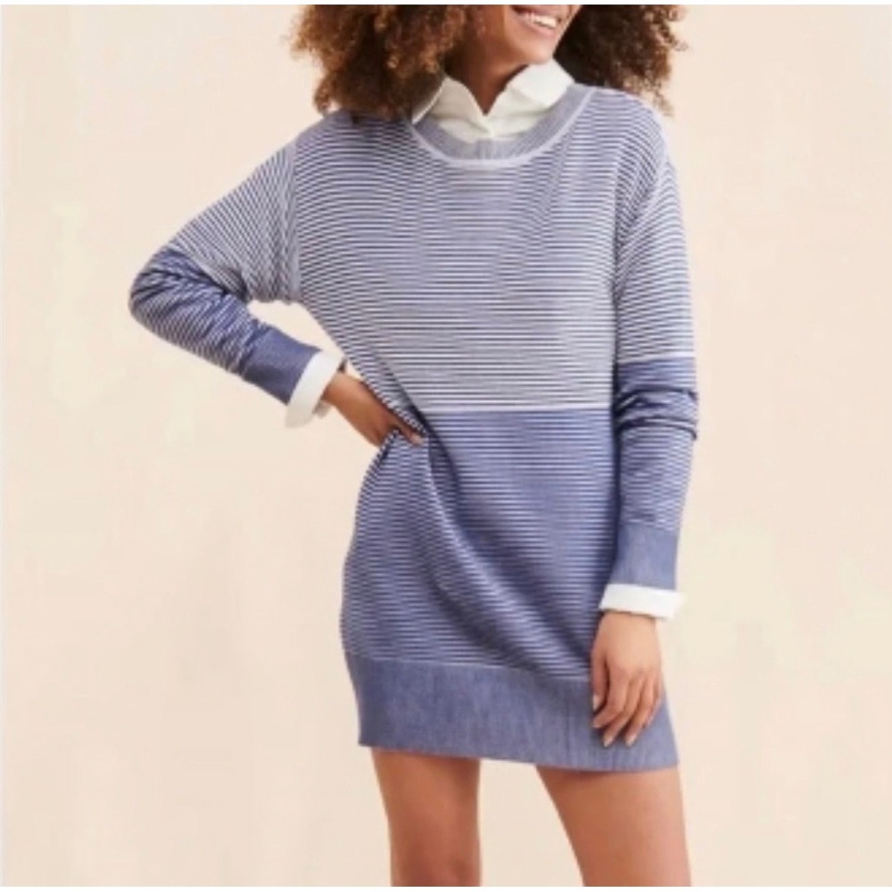 Anthropologie Daily Practice knit sweater dress striped XS loungewear‎ academia